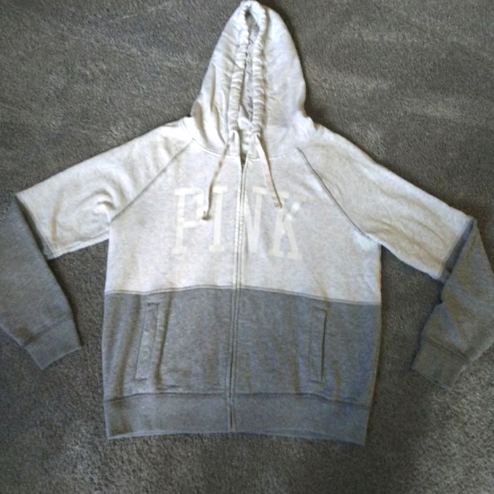 Victoria secret hoodie. Small. Zip up. Gray